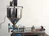 Picture of chilly sauce  filling machine with mixer hopper