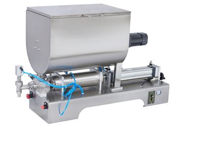 Picture of Cosmetic paste Filling Machine with mixer hopper