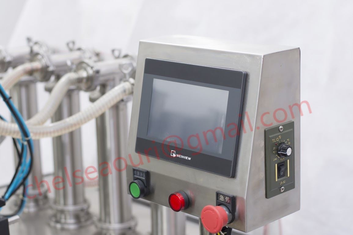 4 heads Automatic liquid filling machine with conveyor PLC control by ...