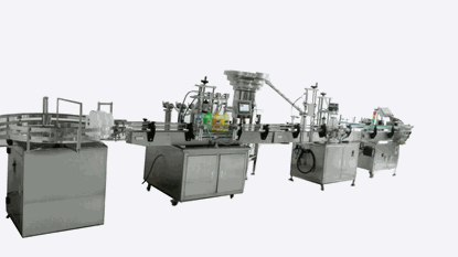 Picture of 4 head full automatic hand sanitizer paste filling machine line, sanitizer filling machine, capping machine, labeling machine